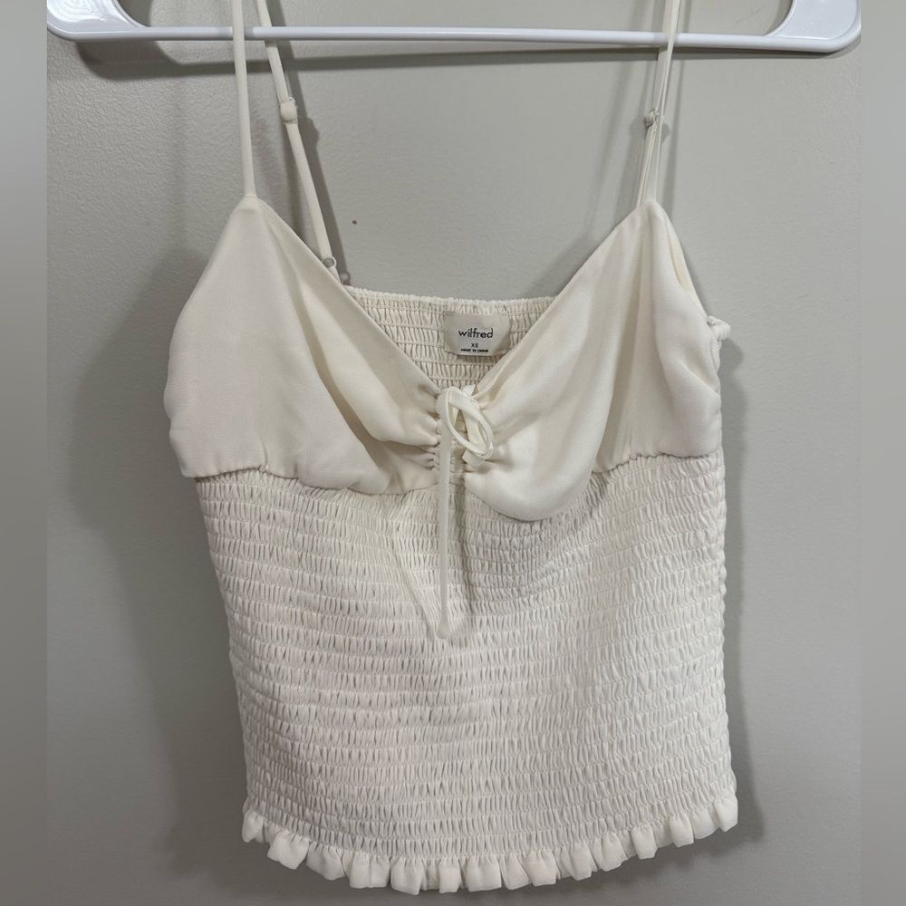 Wilfred White Smocked Camisole Top